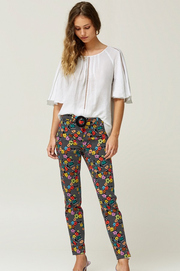 SLIM TROUSERS VENT AT HEM 