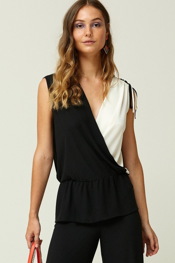 WRAP CHIFFON BLOUSE