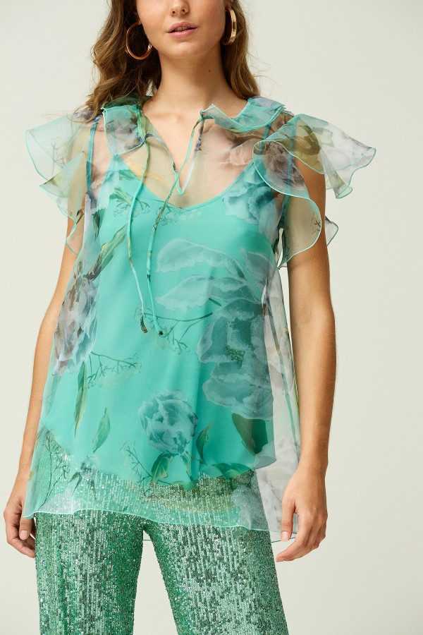 BLUSA LAZADA CUELLO ORGANZA...