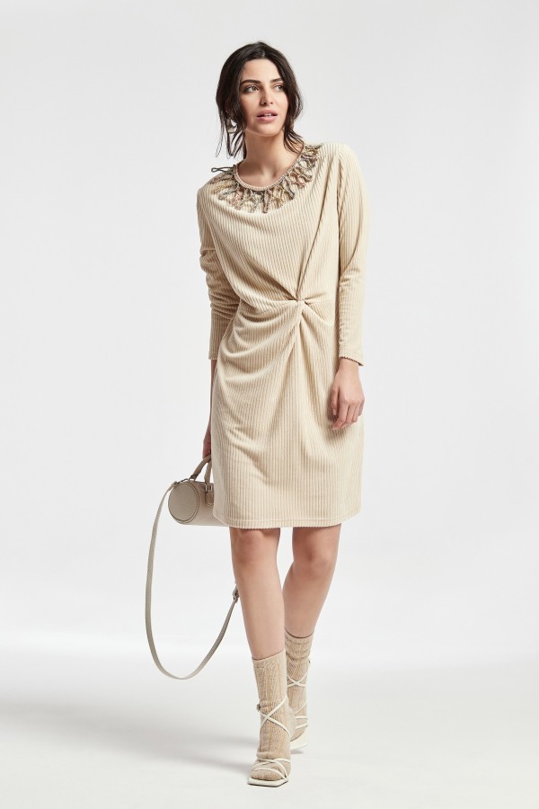 KNIT CORDUROY HARRI DRESS