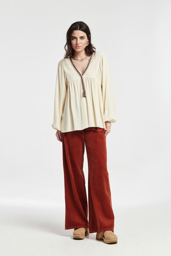 BLUSA EDUARD MANGA FRUNCIDA...