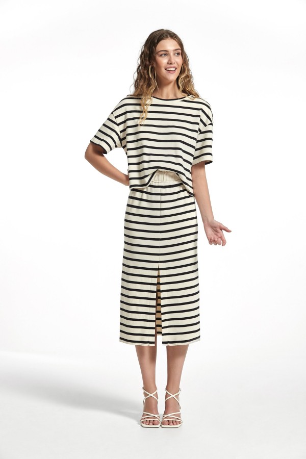 SAILOR STRIP KNIT PORTAL SKIRT