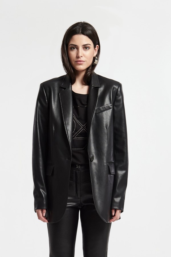 LEATHER EFFECT WIDE ONE...