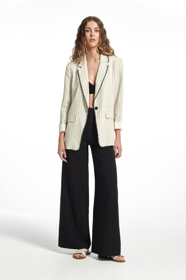 STRIPE LINEN OMAN JACKET 
