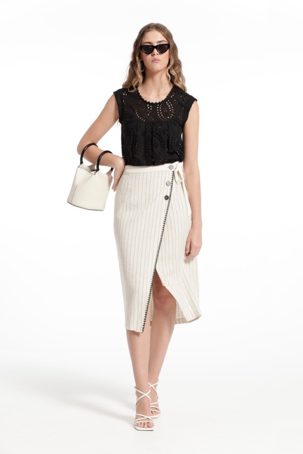 PERFORATED COTTON YAREN TOP