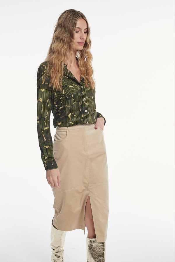 PRINT KNIT DUNLOP BLOUSES &...