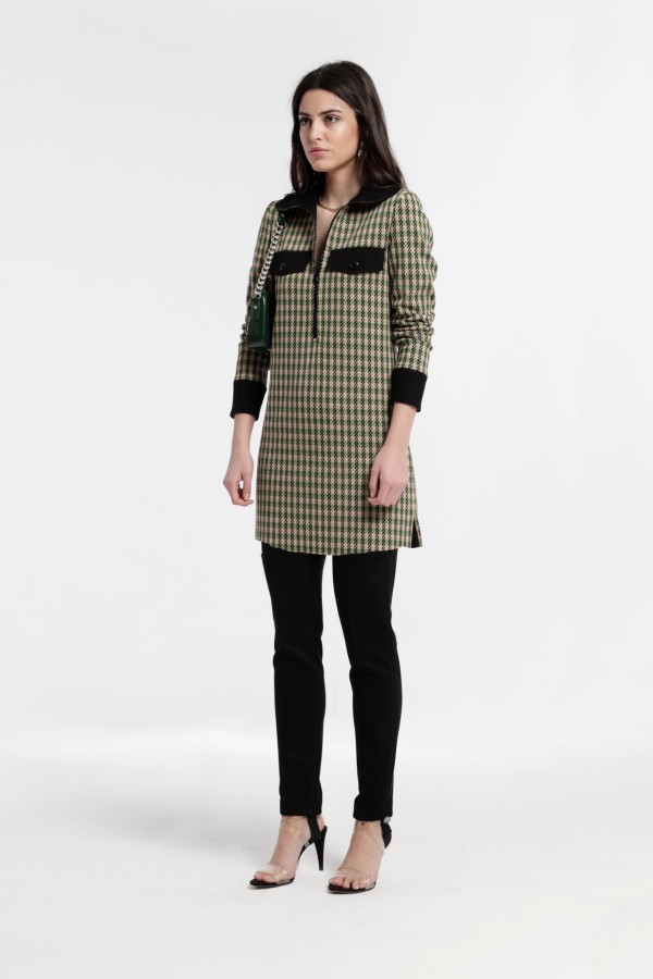 JACQUARD KNIT HIGH NECK...