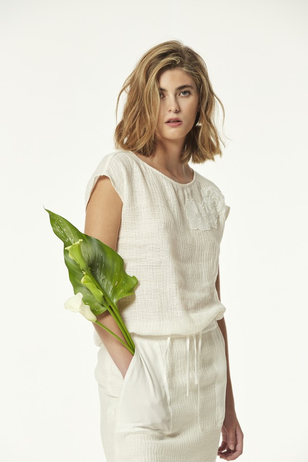 LINEN GRID XAZAN TOP