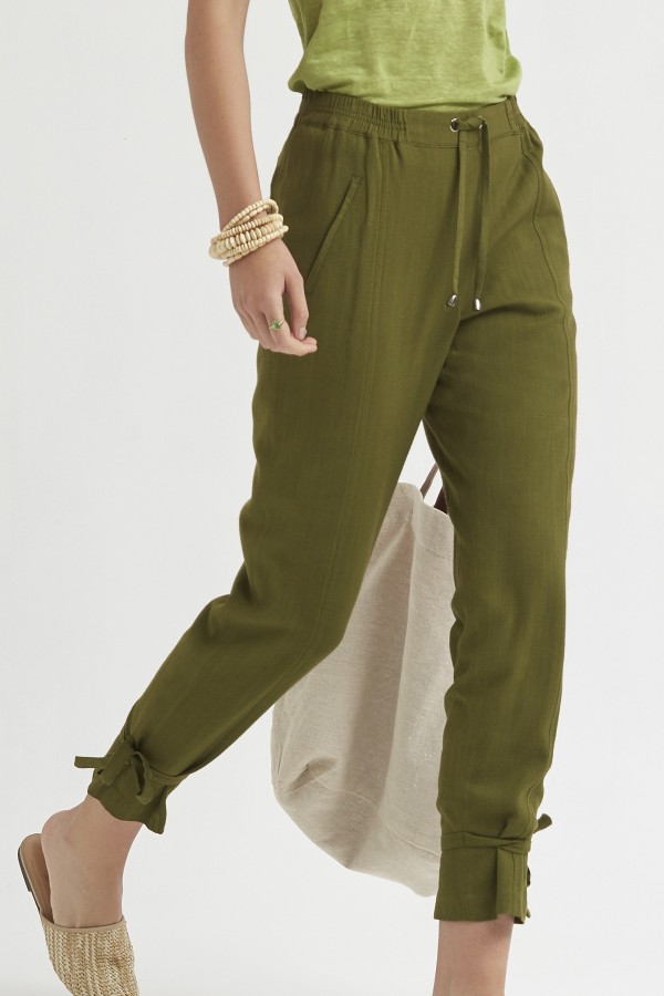 RUSTIC LIGHT LINEN TROUSERS...