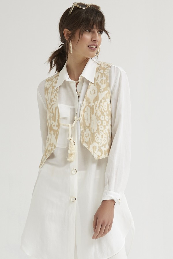 SHORT ETHNIC PRINT VEST