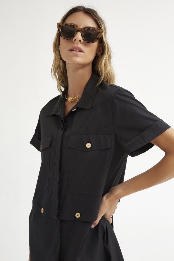 DETACHABLE STRETCH POPLIN...