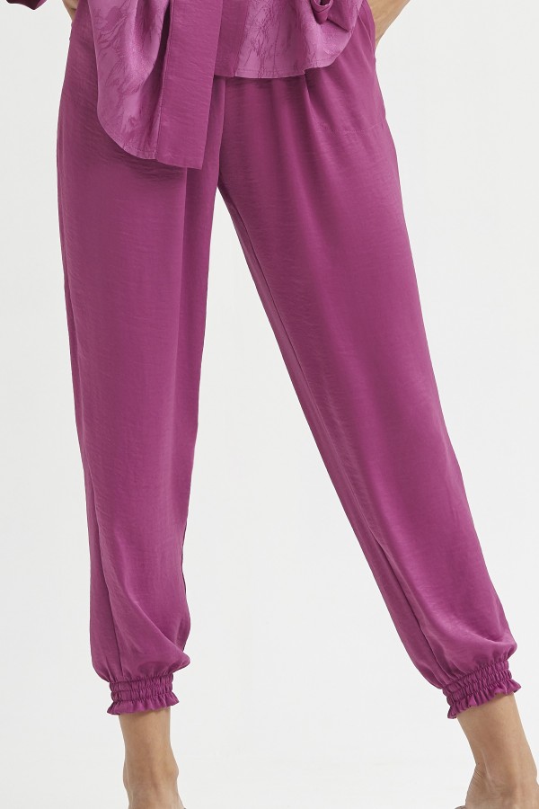 WASHED SATEEN ELASTIC WAIST...