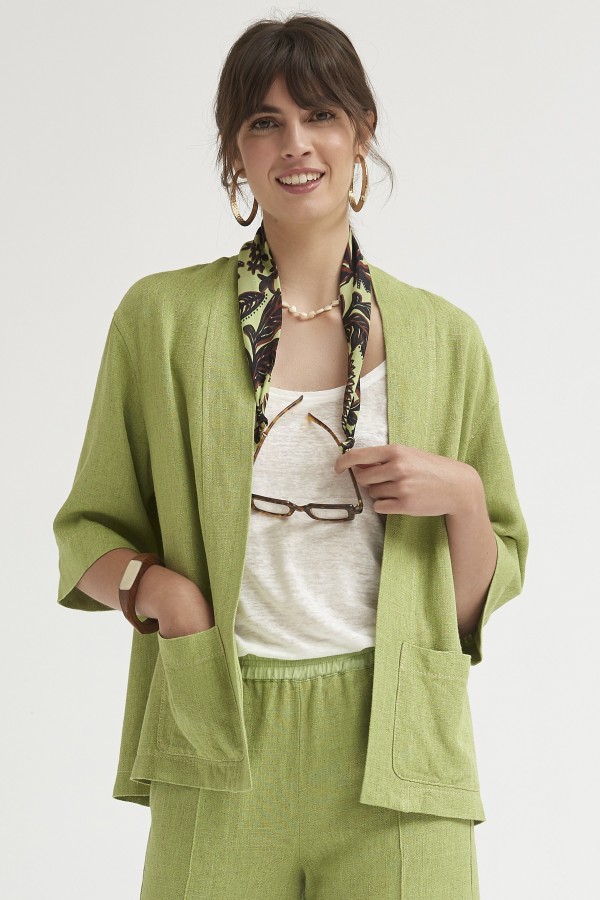 RUSTIC LINEN 3/4 SLEEVES...