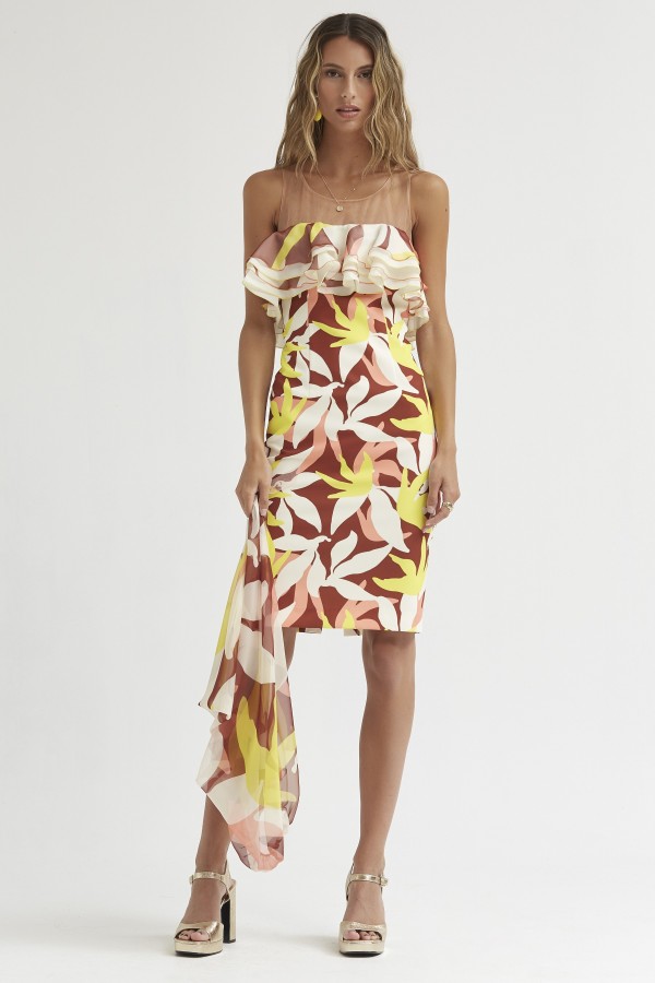 FLORAL PRINT DRESS WITH...