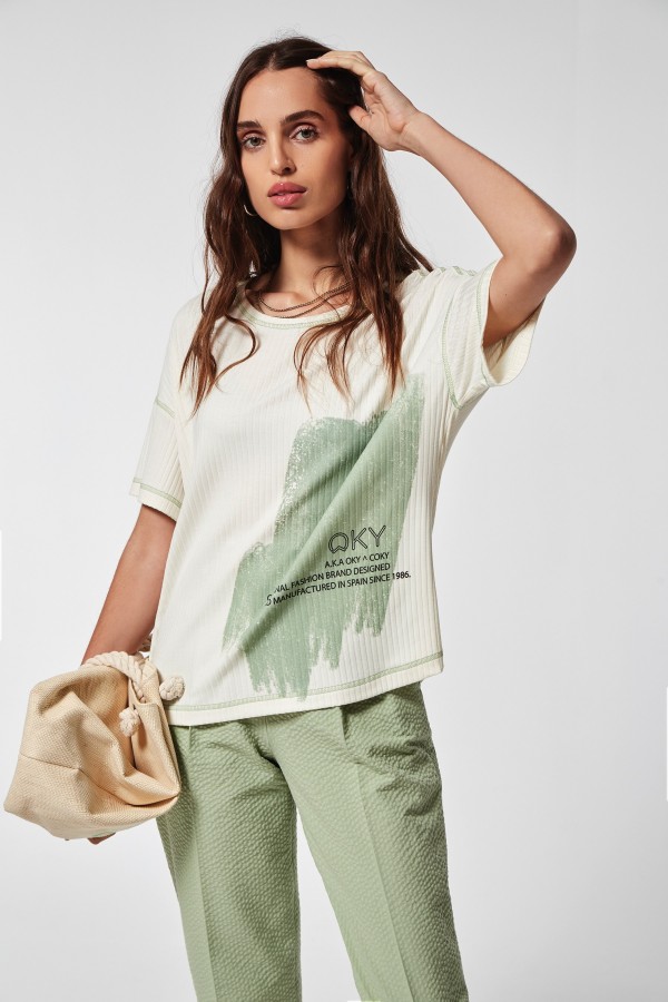 RIBBED KNIT VEVEO TOP