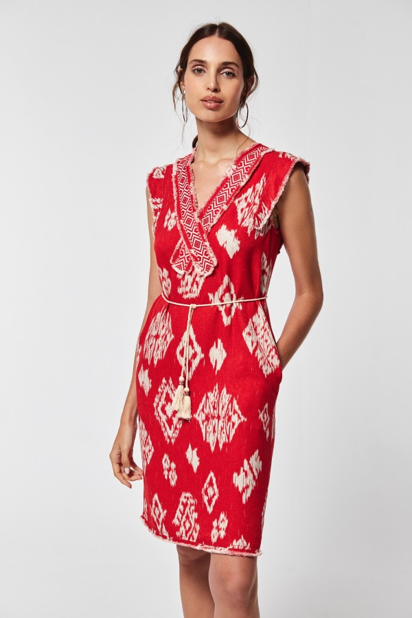 ETHNIC LINEN MIARA DRESS