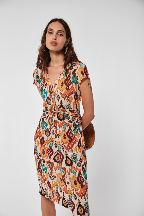 IKAT PRINT GALUF DRESS