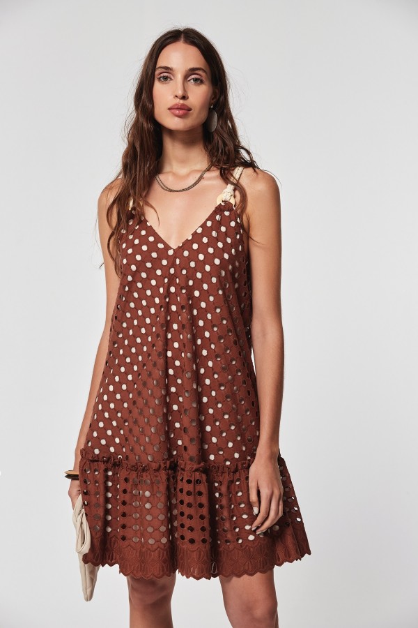 EMBROIDERY VOILE HUELVA DRESS