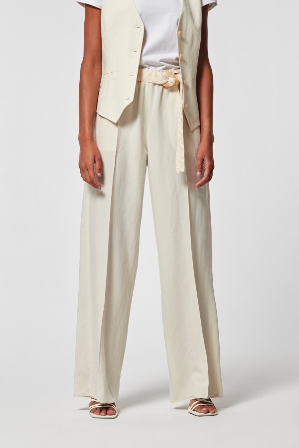 LINEN VISCOSE CAOTO TROUSERS