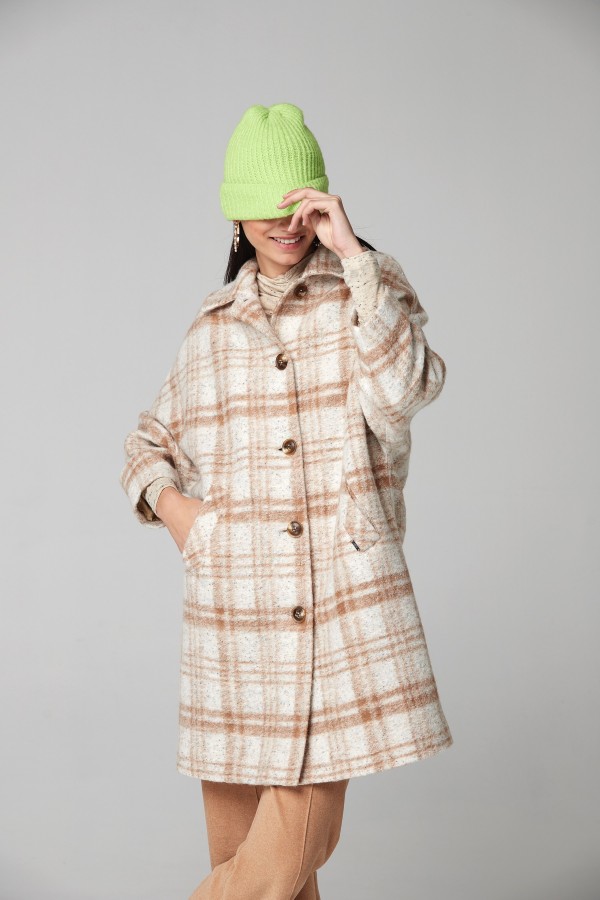 CHECK WOOL  TICOSA COAT