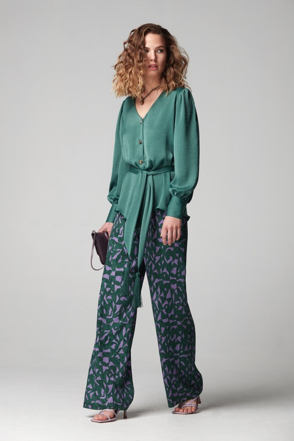 JACQUARD PRINT WIFI TROUSERS