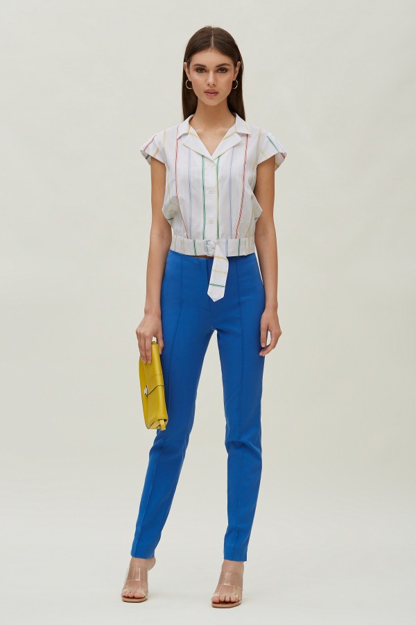 STRECH COTTON SLIM TROUSERS