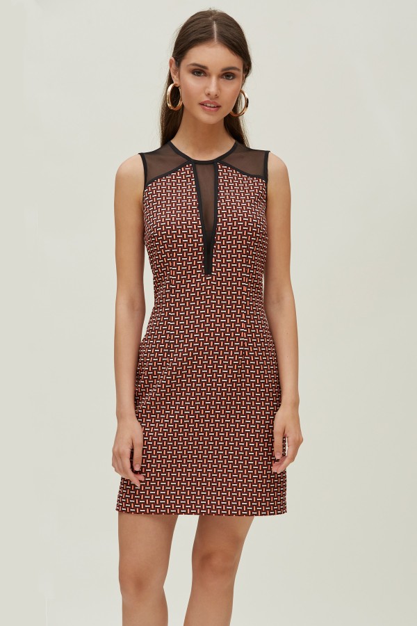 TULLE NECK-LINE DRESS