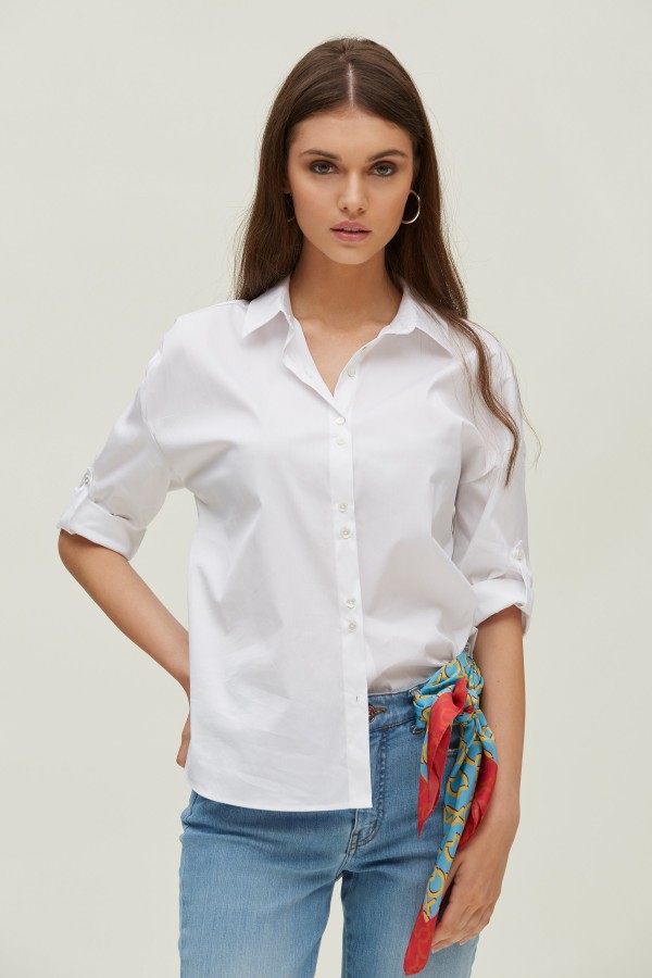 STRETCH POPLIN BASIC SHIRT