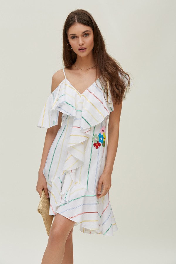 VESTIDO VOLANTES HOMBRO...