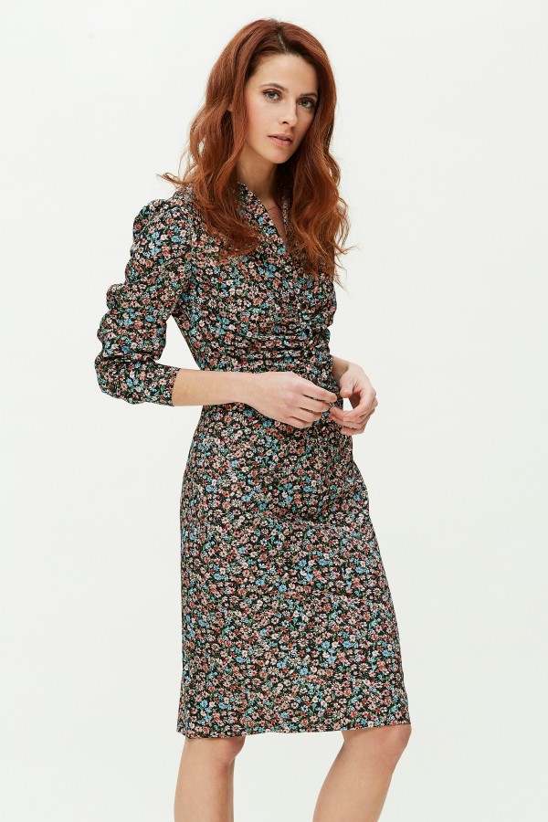 DRAPED SHIRT  DRESS