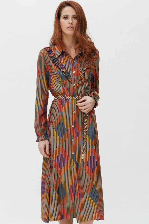 PRINTED SHIRT DRESS