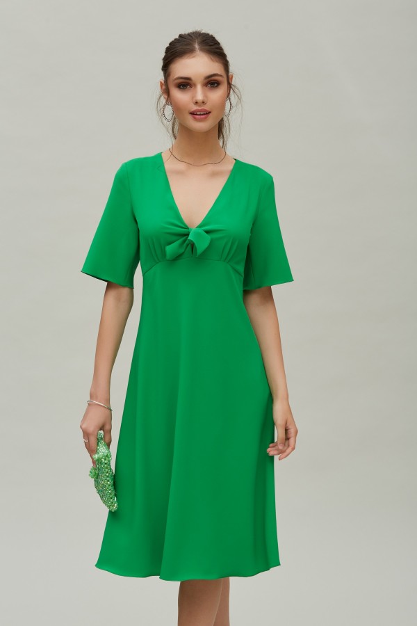 CORD TIE DRESS CREPE