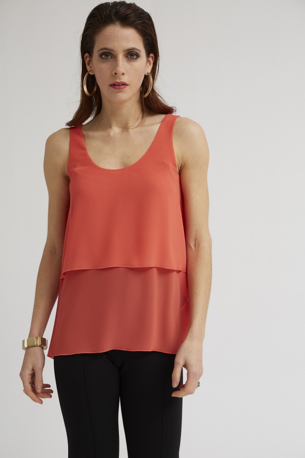 DOUBLE LAYER TOP CHIFFON