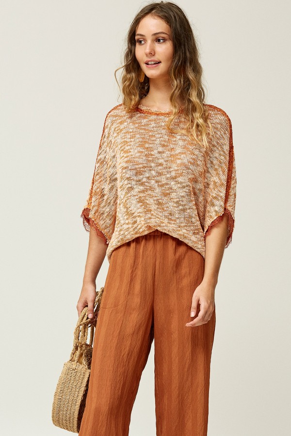 BICOLORED LUREX KNIT SWEATER